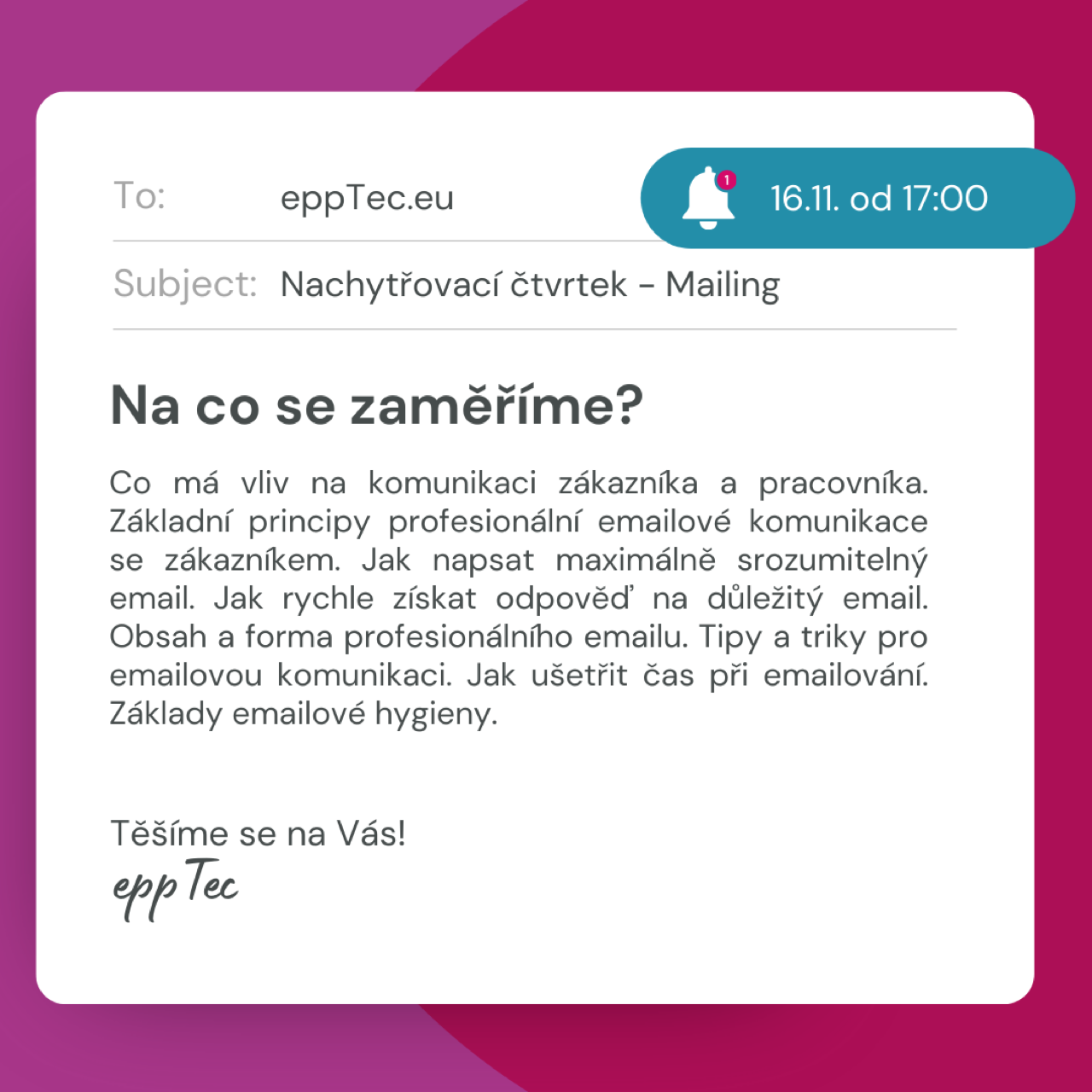 NČ: Efektivní e-mailová komunikace